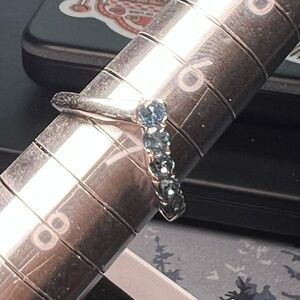 Sterling silver and London blue topaz size 7 ring